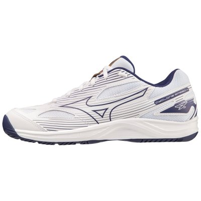 Zapatillas Para Voleibol Mizuno Cyclone Speed 4 Mujer - Blancos / Azules / Dorados - Chile M607XKSC